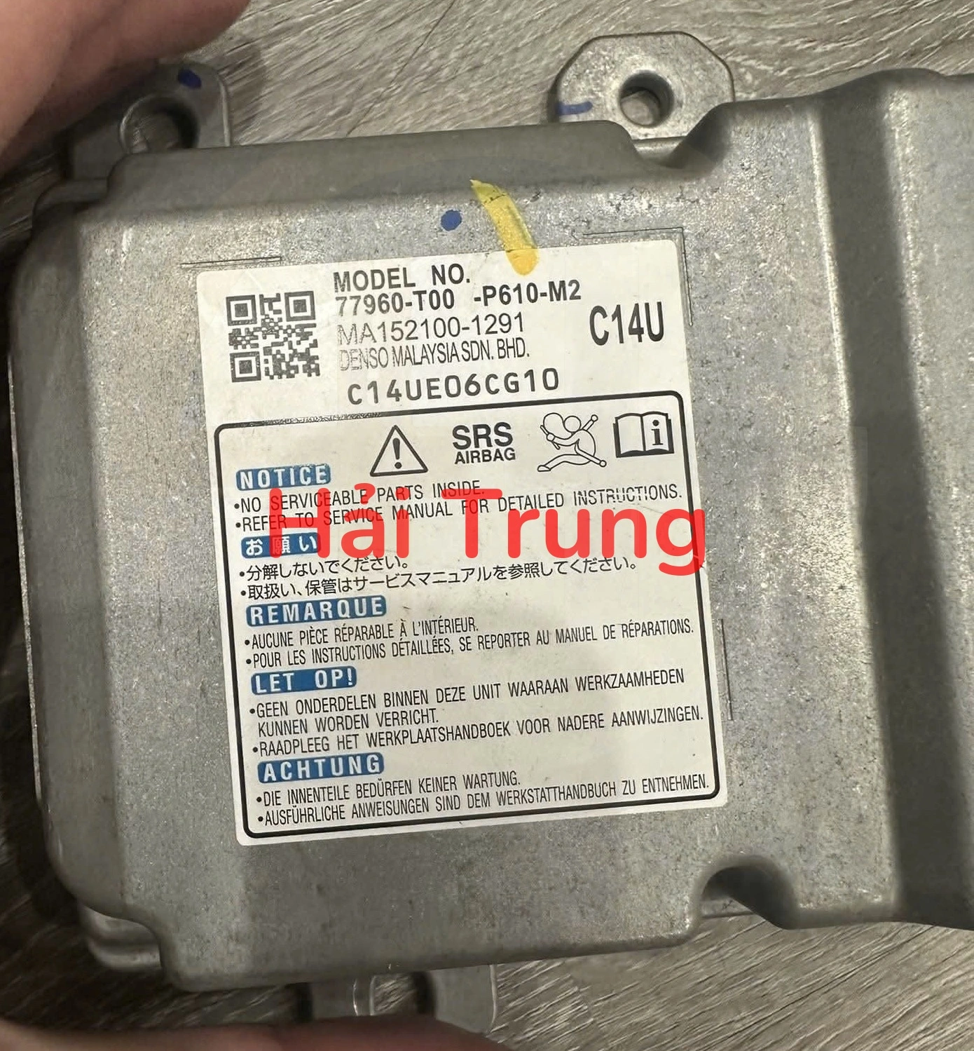 Hộp điều khiển túi khí Honda City Tháo Xe 77960-T00-P610-M2