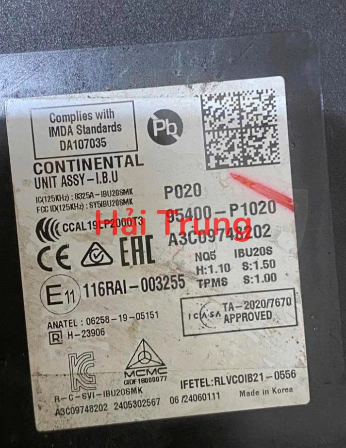 Hộp IBU Kia Sportage Tháo Xe 95400-P1020 95400P1020