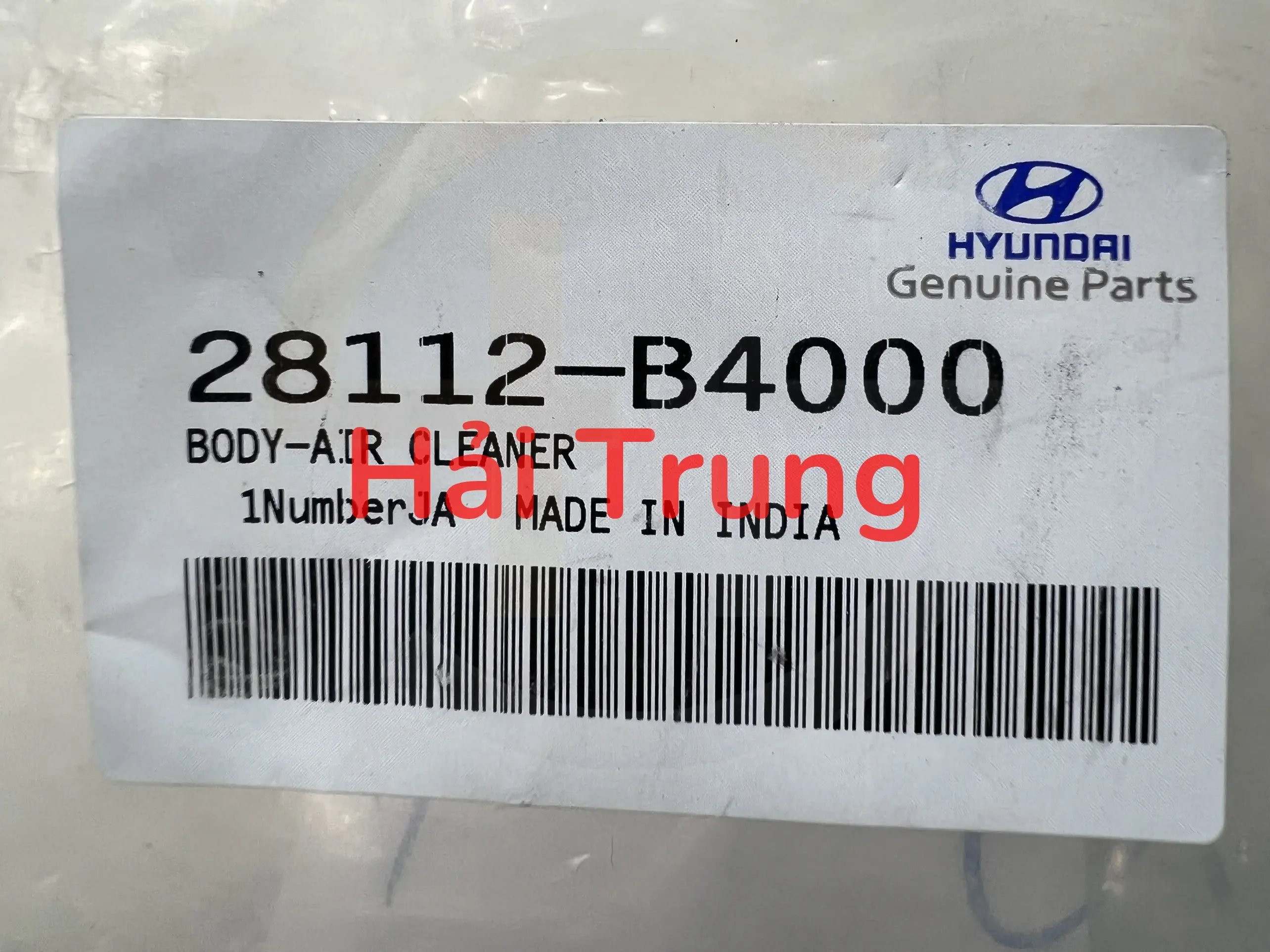 Hộp lọc gió Hyundai I10 Grand 2014-2022 mảnh dưới chính hãng 28112B4000 