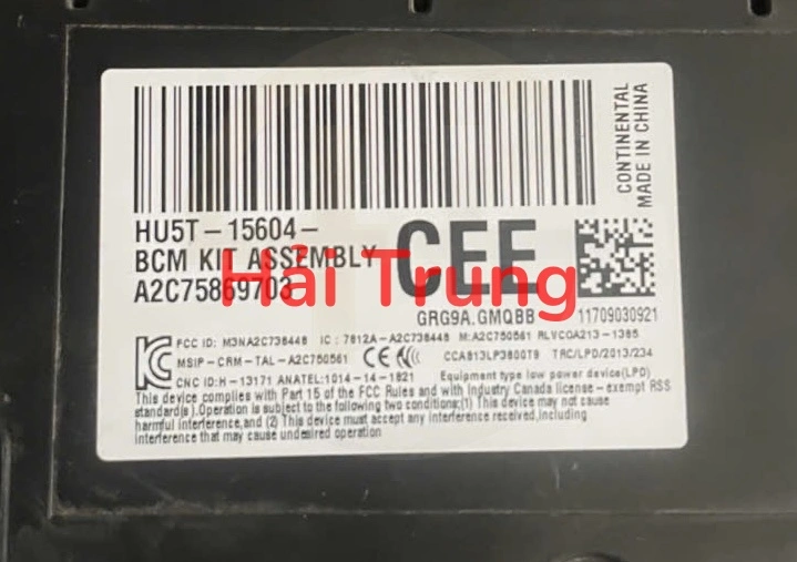 Hộp BCM Ford Ecosport Tháo Xe HU5T-15604-CEE