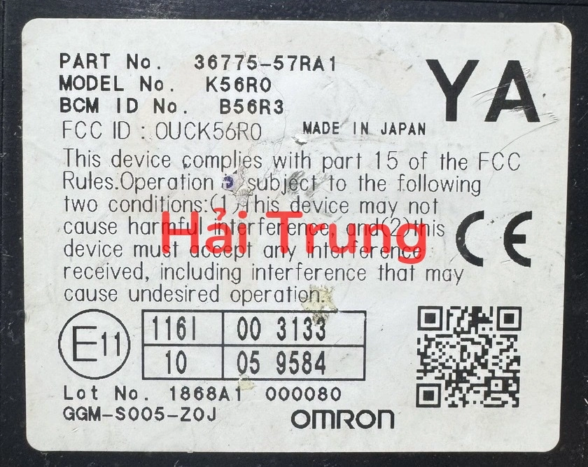 Hộp BCM Suzuki Swift Tháo Xe 36775-57RA1 3677557RA1