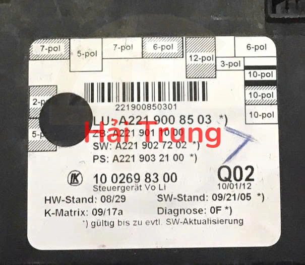 A2219008503 Hộp điều khiển cửa xe Mercedes-Benz S W221 Tháo Xe