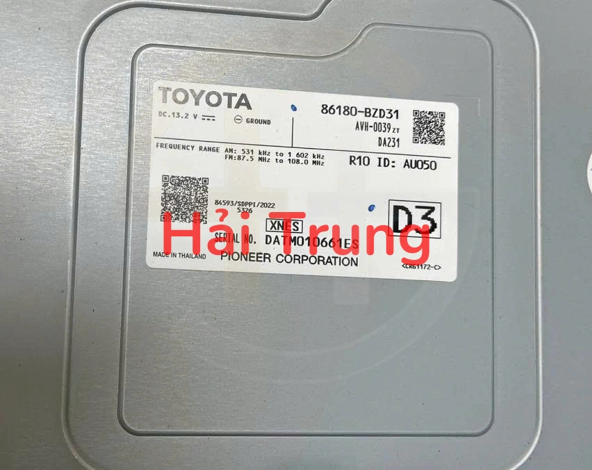 Hộp màn hình Toyota Yaris Cross 2021-2025 Tháo Xe 86180-BZD31 86180BZD31