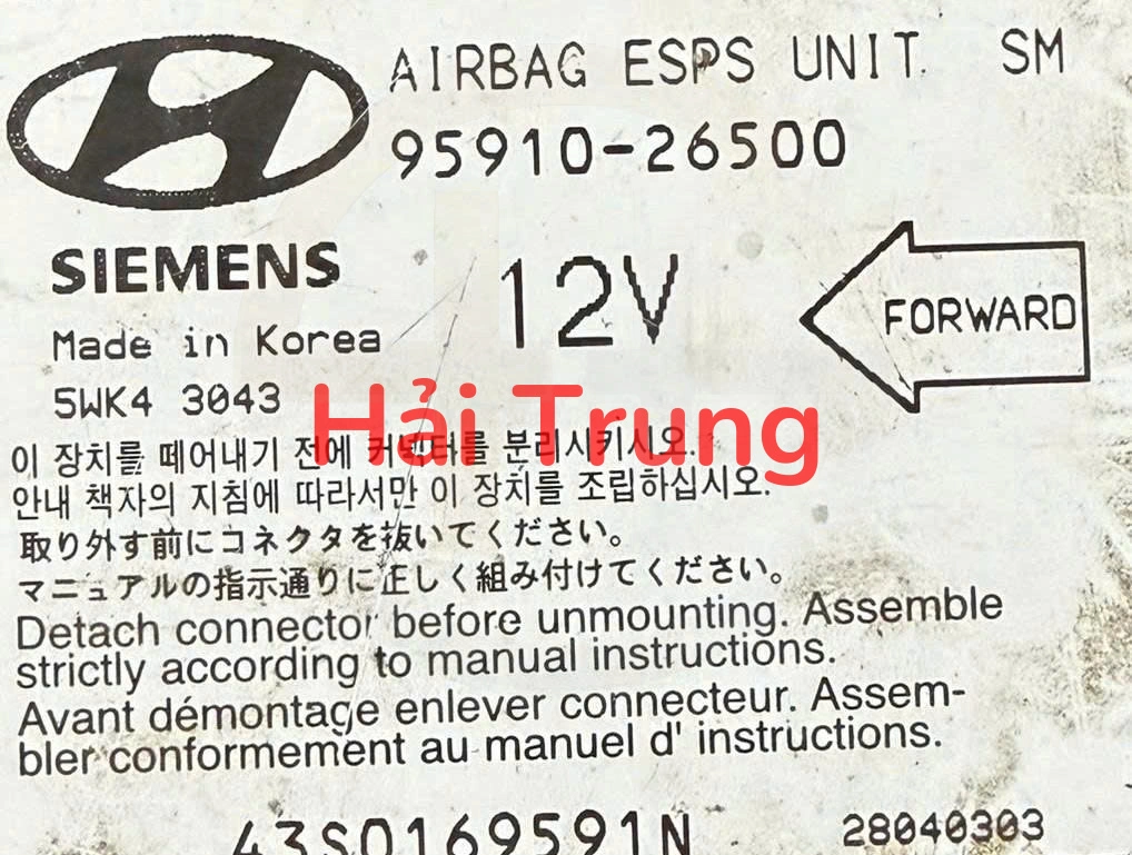 Hộp điều khiển túi khí Hyundai Santafe 2002-2004 Tháo Xe 95910-26500