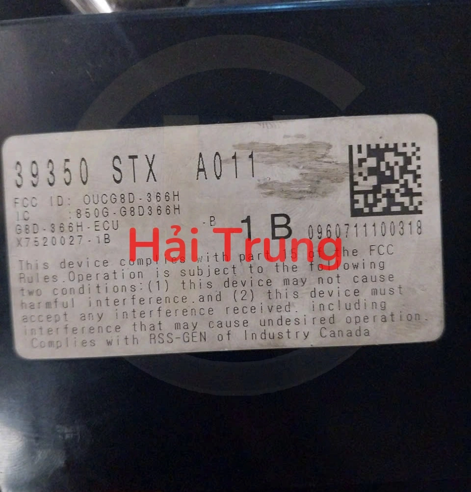 Hộp cảnh báo áp suất lốp Acura MDX Tháo Xe 39350STXA011