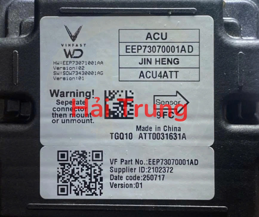 Hộp điều khiển túi khí Vinfast VF5 Plus Tháo Xe EEP73070001AD