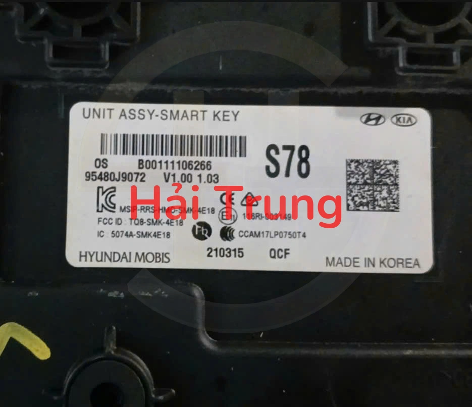 95480J9072 Hộp điều khiển chìa khóa Smart Key Hyundai Kona 2018-2023 Tháo Xe