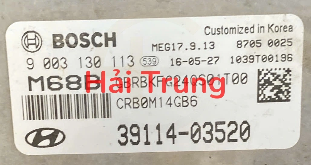 Hộp điều khiển động cơ Hộp đen ECU Hyundai Accent 2015 Tháo Xe 39114-03520