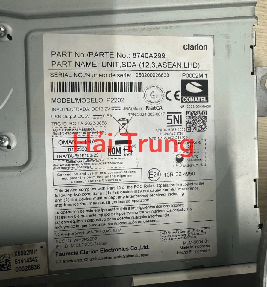 Màn hình hiển thị táp lô Mitsubishi Xforce Tháo Xe 8740A299