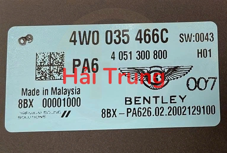 Hộp khuếch đại âm thanh Âm ly Bentley Continental GT, GTC Tháo Xe 4W0035466C