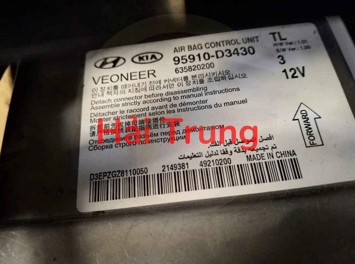 95910D3430 Tháo xe hộp điều khiển túi khí Hyundai Tucson 2019 2020 2021