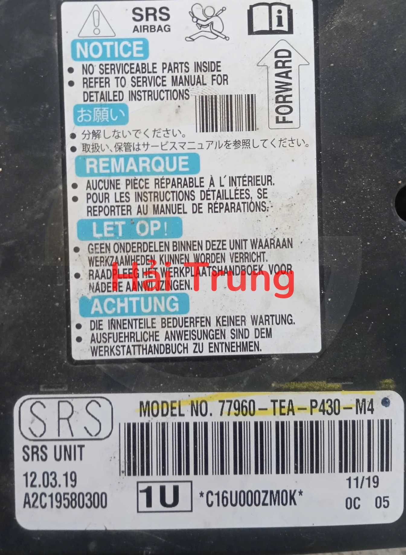 Hộp điều khiển túi khí Honda Civic Tháo Xe 77960-TEA-P430-M4