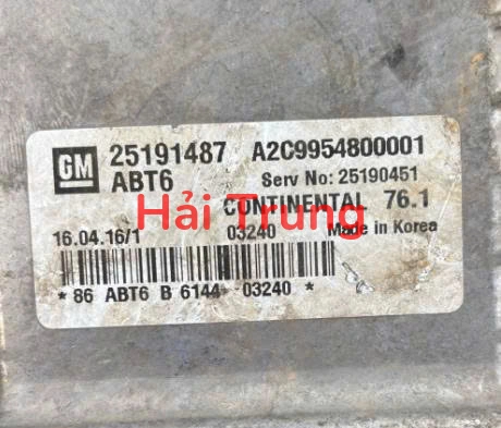 Hộp điều khiển động cơ (ECU ECM) Chevrolet Cruze 1.8 25191487