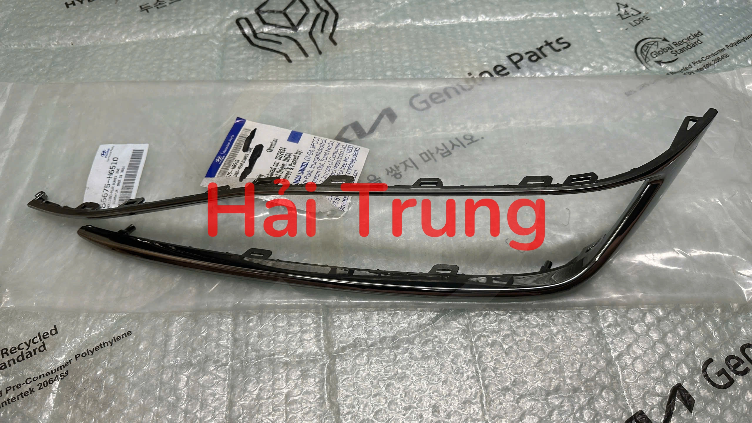 Nẹp mạ cản sau Hyundai Accent 2021-2024 chính hãng 86675H6510 86676H6510