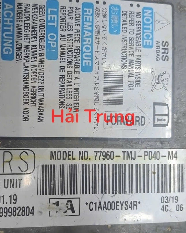 Hộp điều khiển túi khí Honda CRV 2019 Tháo Xe 77960-TMJ-P040-M4