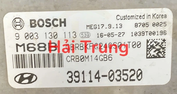 Hộp điều khiển động cơ Hộp đen ECU Hyundai Accent 2015 Tháo Xe 39114-03520