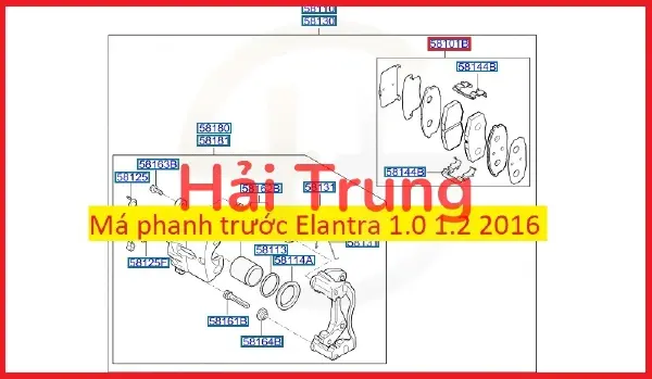 Má phanh trước Hyundai Elantra 2016 tại Hải Trung