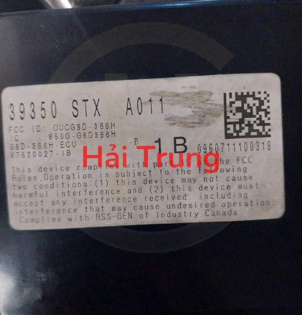 Hộp cảnh báo áp suất lốp Acura MDX Tháo Xe 39350STXA011
