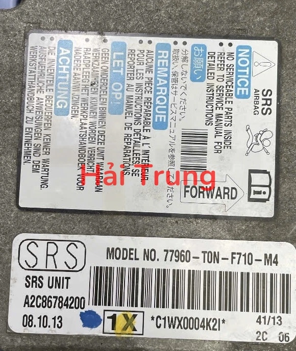 Hộp điều khiển túi khí Honda CRV 2014 Tháo Xe 77960-T0N-F710-M4